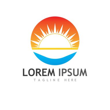 Güneş Vektörü illüstrasyon Simgesi Logo Şablonu tasarımı
