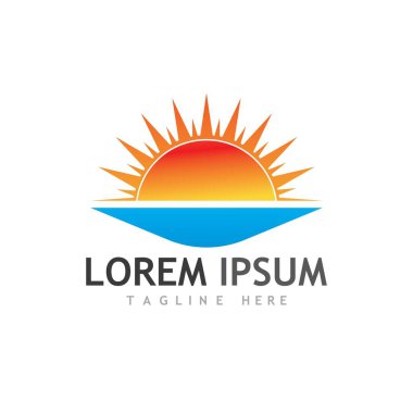 Güneş Vektörü illüstrasyon Simgesi Logo Şablonu tasarımı