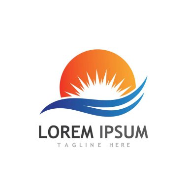 Güneş Vektörü illüstrasyon Simgesi Logo Şablonu tasarımı