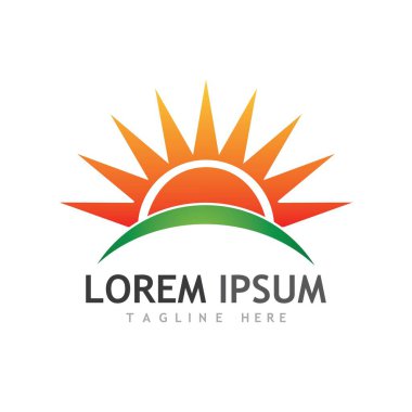 Güneş Vektörü illüstrasyon Simgesi Logo Şablonu tasarımı