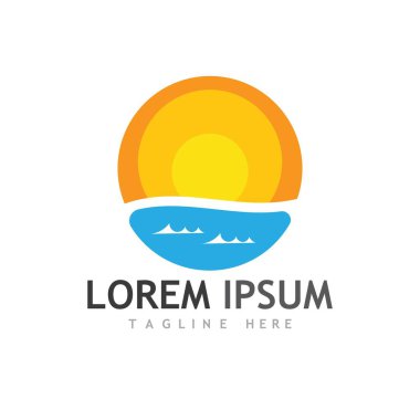 Güneş Vektörü illüstrasyon Simgesi Logo Şablonu tasarımı