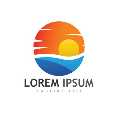Güneş Vektörü illüstrasyon Simgesi Logo Şablonu tasarımı