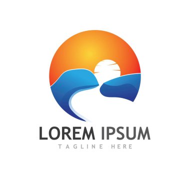 Güneş Vektörü illüstrasyon Simgesi Logo Şablonu tasarımı