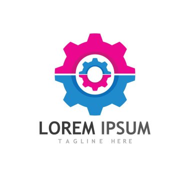 Gear Logo Şablonu vektör çizimi tasarımı