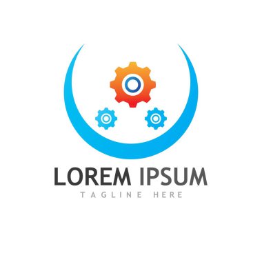 Gear Logo Şablonu vektör çizimi tasarımı