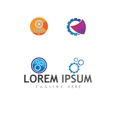 Gear Logo Şablonu vektör çizimi tasarımı