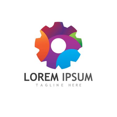 Gear Logo Şablonu vektör çizimi tasarımı