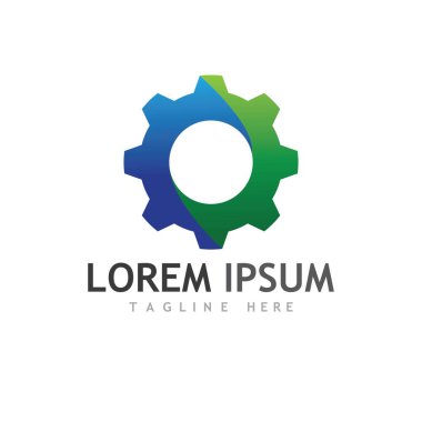 Gear Logo Şablonu vektör çizimi tasarımı