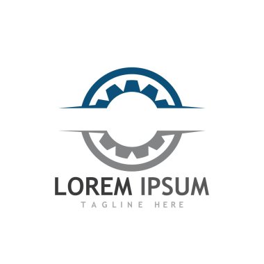 Gear Logo Şablonu vektör çizimi tasarımı