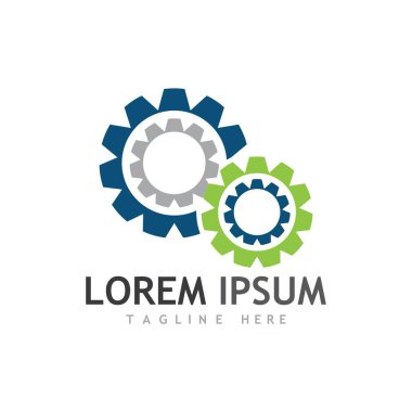 Gear Logo Şablonu vektör çizimi tasarımı