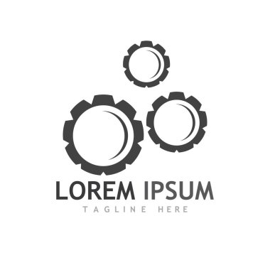 Gear Logo Şablonu vektör çizimi tasarımı