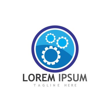 Gear Logo Şablonu vektör çizimi tasarımı