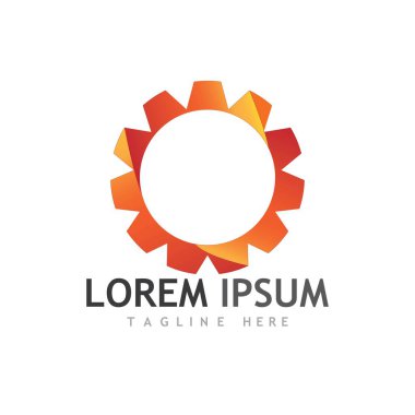 Gear Logo Şablonu vektör çizimi tasarımı
