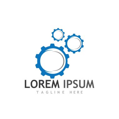 Gear Logo Şablonu vektör çizimi tasarımı