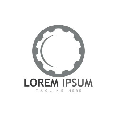 Gear Logo Şablonu vektör çizimi tasarımı
