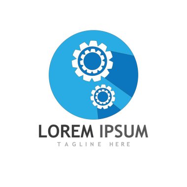 Gear Logo Şablonu vektör çizimi tasarımı