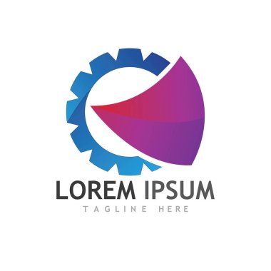 Gear Logo Şablonu vektör çizimi tasarımı