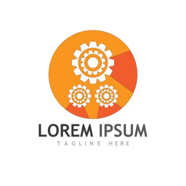 Gear Logo Şablonu vektör çizimi tasarımı