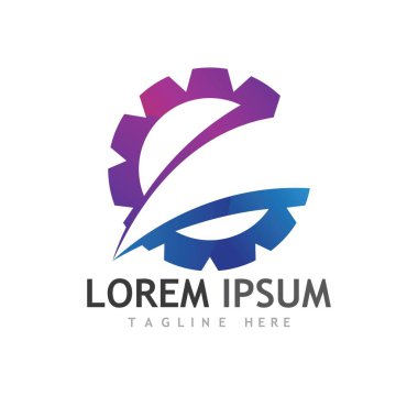 Gear Logo Şablonu vektör çizimi tasarımı