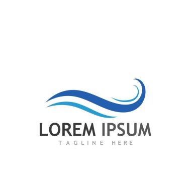 Su dalgası simgesi vektör çizim logosu