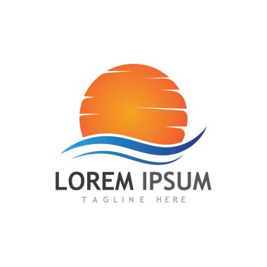 Su dalgası simgesi vektör çizim logosu
