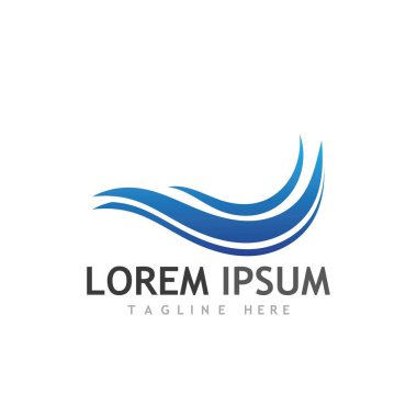 Su dalgası simgesi vektör çizim logosu