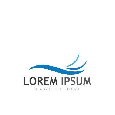 Su dalgası simgesi vektör çizim logosu