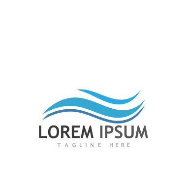 Su dalgası simgesi vektör çizim logosu