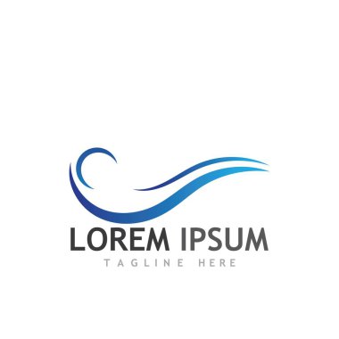 Su dalgası simgesi vektör çizim logosu