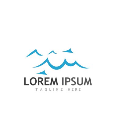 Su dalgası simgesi vektör çizim logosu