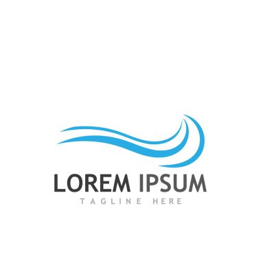 Su dalgası simgesi vektör çizim logosu