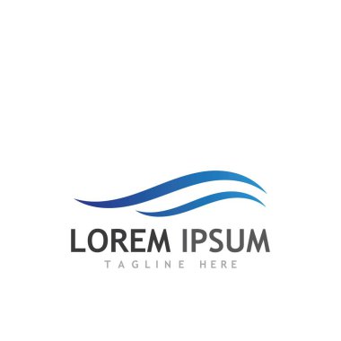 Su dalgası simgesi vektör çizim logosu