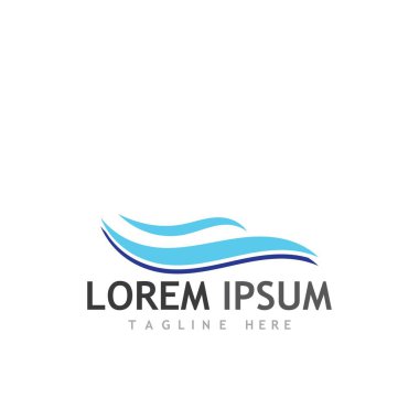Su dalgası simgesi vektör çizim logosu