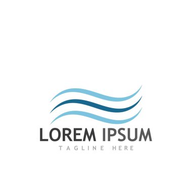 Su dalgası simgesi vektör çizim logosu