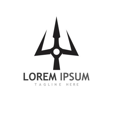 Trident Logo Şablonu vektör çizimi tasarımı