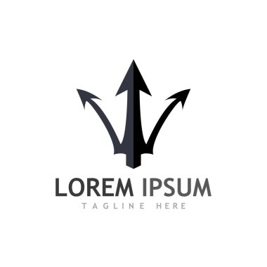 Trident Logo Şablonu vektör çizimi tasarımı