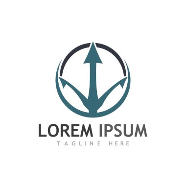 Trident Logo Şablonu vektör çizimi tasarımı