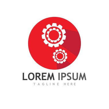 Gear Logo Şablonu vektör çizimi tasarımı
