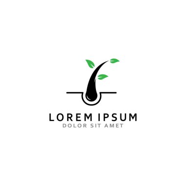 Saç bakım logosu ve saç sağlığı logosu. Vektör tasarım konseptiyle.