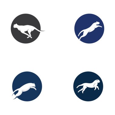 Vektör tasarım konsepti olan çita hayvan logosu.