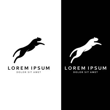 Vektör tasarım konsepti olan çita hayvan logosu.