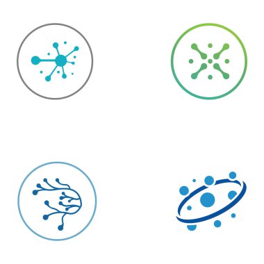 Vektör konseptli nöron logosu veya sinir hücresi logosu.