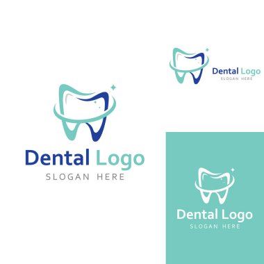 Diş sağlığı için logo ve diş bakımı için logo. Vektör tasarımı kavramı kullanılıyor.