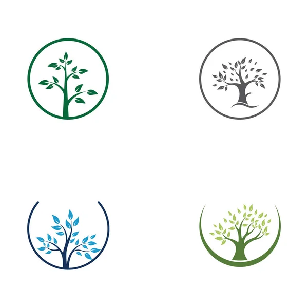 Lebender Baum Logo Design Mit Vektor Konzept — Stockvektor