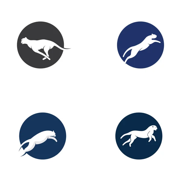 Geparden Tier Logo Mit Vektordesign Konzept — Stockvektor