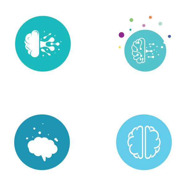 Logo Cerebral Logotipo Cerebral Con Combinación Tecnología Parte Cerebral Células — Vector de stock