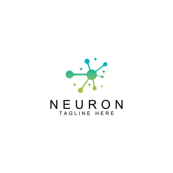 Vektör konseptli nöron logosu veya sinir hücresi logosu.