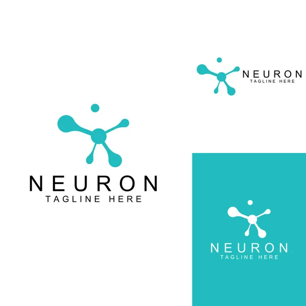 Vektör konseptli nöron logosu veya sinir hücresi logosu.