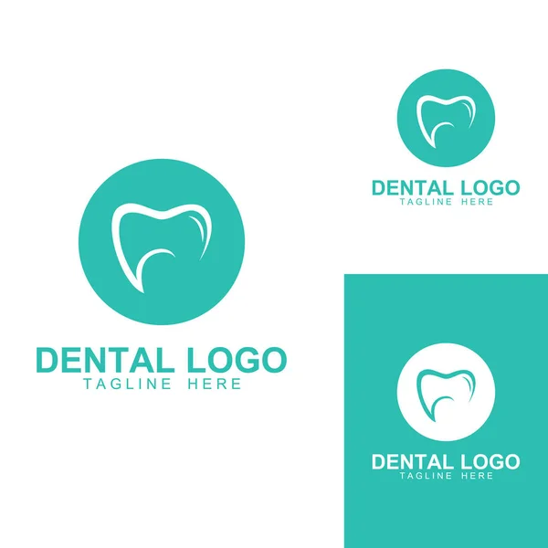 Logotipo Dentário Logotipo Para Saúde Dentária Logotipo Para Cuidados Dentários —  Vetores de Stock