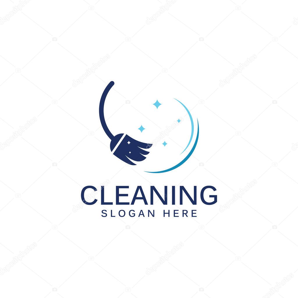 Cleaning logo, cleaning protection logo and house cleaning logo. With vector design concept.